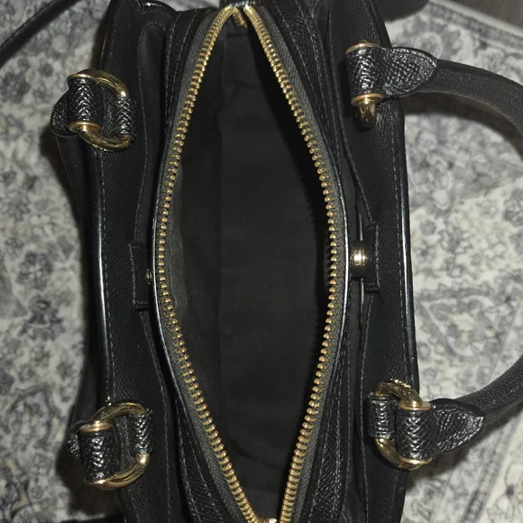 Coach Black Leather Mini Lillie Carryall - Picture 5 of 7